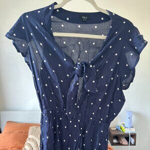 Rails Brenna Wrap Romper - Blue w/ polka dots - like new